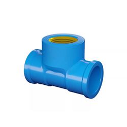 Te LR Azul Cola E Rosca Com Bucha Latão 25mm x 3/4 Fortlev - Santec