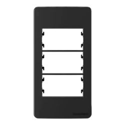 Placa com Suporte Sleek Condulete 1 pol' 3 Postos Preta Marg... - Santec