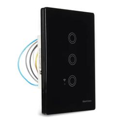Interruptor Inteligente Touch 3 Teclas Bivolt Ebony Margiriu... - Santec
