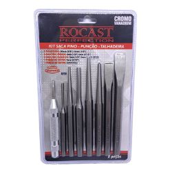 Kit Saca Pino Punção e Talhadeira 8 Peças Rocast 4810001 - Santec