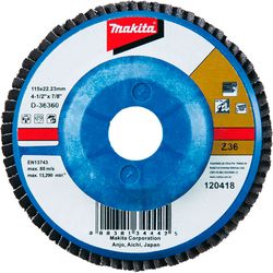 Disco Flap Nylon 4.1/2'' Grana 36 Makita D-36360 - Santec