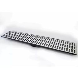 Grelha Ralo Pluvial Linear com Coletor 20x100cm Aluminio Saí... - Santec