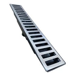 Grelha Ralo Pluvial Linear com Coletor 8x50cm Aluminio Saída... - Santec