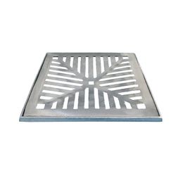 Grelha Ralo Pluvial Alumínio Côncavo 15x15cm com Suporte - Santec