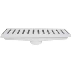 Caixa Coletora de 15x50cm com Grelha Ref. 1325 Branco Estrel - Santec