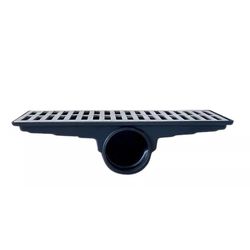 Grelha Ralo Pluvial Linear com Coletor 15x50cm Saída Lateral... - Santec