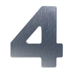 Número Residencial n°4 Aço Escovado 185mm com Adesivo ACM - Santec