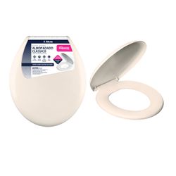Assento Sanitário Oval Almofadado Bege PR1063-6 - Santec