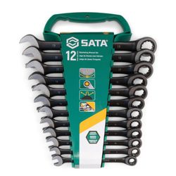 Jogo de Chave Combinada Catraca 8 a 19mm 12pçs Sata ST08032 - Santec