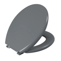 Assento Sanitário Oval Almofadado Astra Cinza 1 - Santec