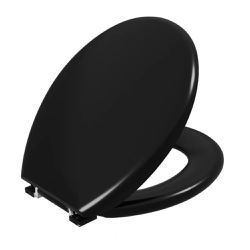 Assento Sanitário Oval Almofadado Astra Preto 1 - Santec