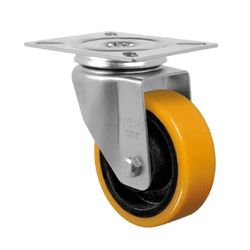 Rodízio Amarelo Giratório Com Placa Gl 414 Pn Schioppa - Santec