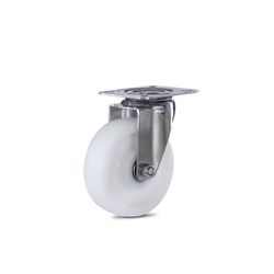 Rodízio Giratório 412 Nylon Branco com Placa Colson - Santec