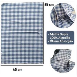 Pano de algodão xadrez 40 x 65 cm Unidade MERCATEX - Santec