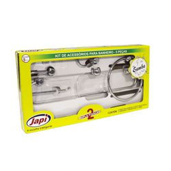 Kit Acessórios Banheiro Samba Cromado 5 Peças Japi - Santec