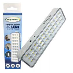 Luminária De Emergência Super Slim Segurimax 30 Leds - Santec