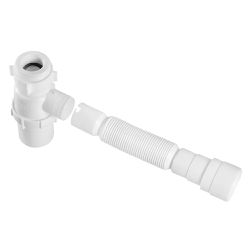 Sifão Copo Sanfonado Universal Branco com Copo Astra - Santec