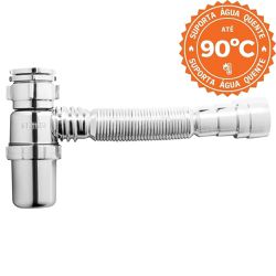 Sifão Copo Sanfonado Universal Cromado com Copo Astra - Santec