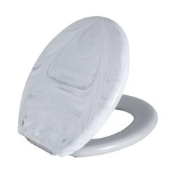 Assento Sanitário Oval Almofadado Cinza Marmorizado Astra Br... - Santec