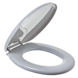 Assento Sanitário Oval Almofadado Astra Cinza 1 - Santec