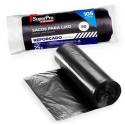Saco Para Lixo Reforçado 105L Pacote 50 PÇS SP18105PRR - Santec