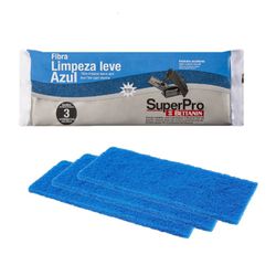 Fibra Limpeza Leve Azul 10,2cm x 26cm com 03 Peças SuperPro ... - Santec