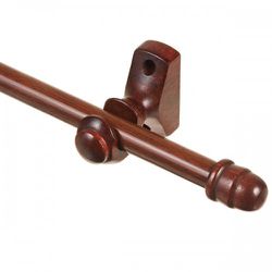 Varão de Cortina Mogno 2m com Suporte - Santec