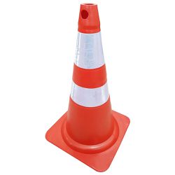 Cone de Sinalização Flexível 75cm Laranja e Branco - Santec