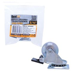 Rodízio Gel Giratório 35mm com Placa e Freio BFH2965 - Santec