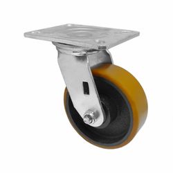 Rodizio Giratório Placa 514 Laranja PU A08554-GI - Santec