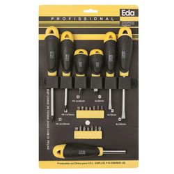 Jogo de Chave de Fenda Phillips Torx com 21 Peças Eda 9QP - Santec