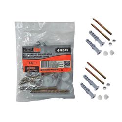 Kit Parafuso de Vaso Sanitário 4 peças Bestfer BFH1833 - Santec