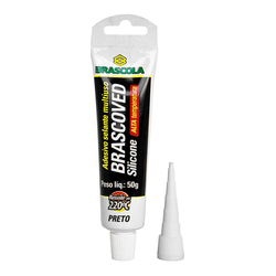 Adesivo de Silicone Preto Alta Temperatura 50gr Brascoved Br... - Santec