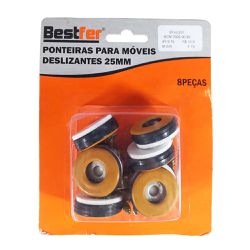 Ponteira Deslizante para Móveis 25mm 8 Peças BFH2257 - Santec