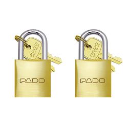 Cadeado de Latão 30mm Pado - Embalagem 2 Peças com Chaves Ig... - Santec