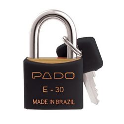 Cadeado de Latão Colorido 30mm Preto Pado - Santec