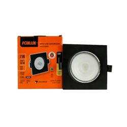 Spot Led de Embutir Quadrado Preto 7w Bivolt 3000K Foxlux 90... - Santec