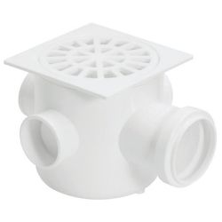 Caixa Sifonada 100 x 100 x 50mm Grelha Quadrada Branca Plast... - Santec