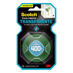 FITA DUPLA FACE TRANSPARENTE FIXA FORTE 12 mm x 2 mts - Santec