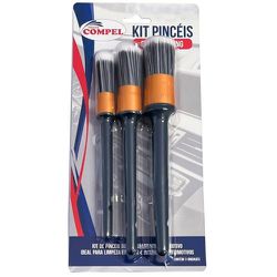 Kit Pincel Detailing 3 Peças Limpeza e Detalhamento Automoti... - Santec