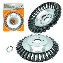 Escova de Aço Cônica 6 pol para Roçadeiras BFH3403 Bestfer - Santec