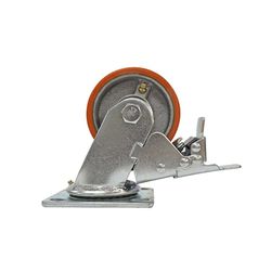 Rodizio Giratório Laranja Industrial Pesado 4 pol com Freio ... - Santec