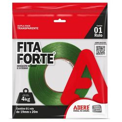 Fita Dupla Face Transparente 19mm x 20m Adere XT100 - Santec