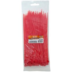 Abraçadeira Nylon 3,5 x 200mm Vermelha 100 Peças Ajax A11095... - Santec
