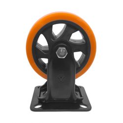 Rodizio Fixo Placa 514 Preto e Laranja A09554-F - Santec