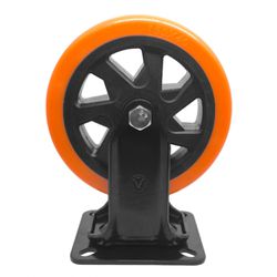 Rodizio Fixo Placa 614 Laranja e Preto Ajax A09564-F - Santec