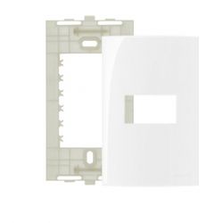 Placa 4 X 2 Com 1 Posto Horizontal Branco Linha Sleek Margir... - Santec