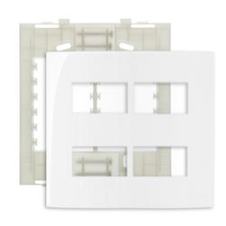 Placa 4 X 4 Com 4 Postos Separados Branco Linha Sleek Margir... - Santec