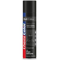 Tinta Spray Preto Brilhante 400ml Chemicolor - Santec