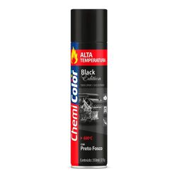 Tinta Spray Preto Fosco Alta Temperatura 400ml Chemicolor - Santec